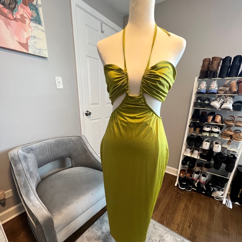 Showpo green dress.